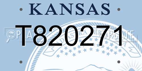 T820271 Kansas License Plate
