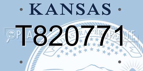 T820771 Kansas License Plate