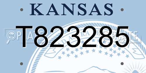 T823285 Kansas License Plate