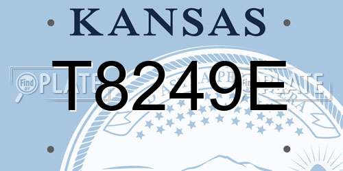 T8249E Kansas License Plate