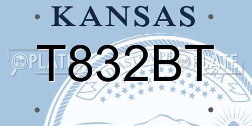 T832BT Kansas License Plate
