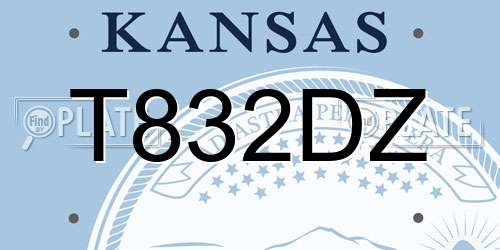 T832DZ Kansas License Plate