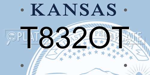 T832OT Kansas License Plate