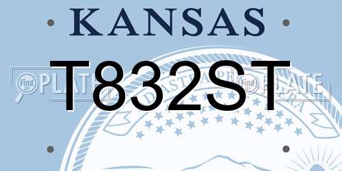 T832ST Kansas License Plate