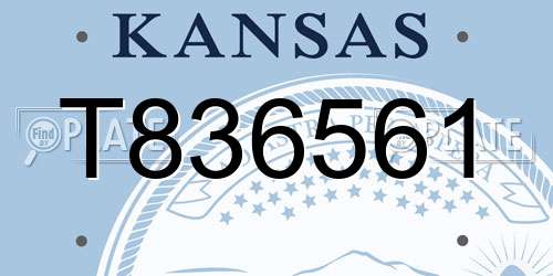 T836561 Kansas License Plate