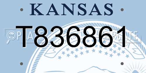 T836861 Kansas License Plate