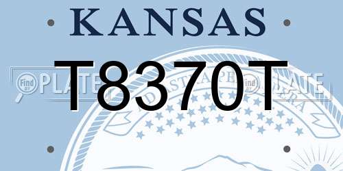 T8370T Kansas License Plate