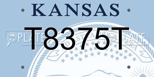 T8375T Kansas License Plate