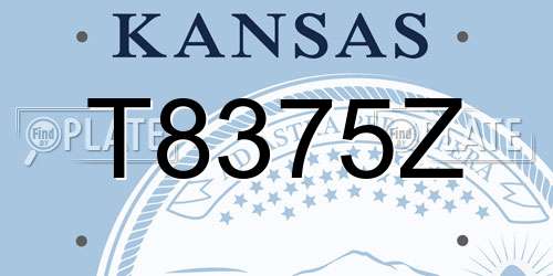 T8375Z Kansas License Plate