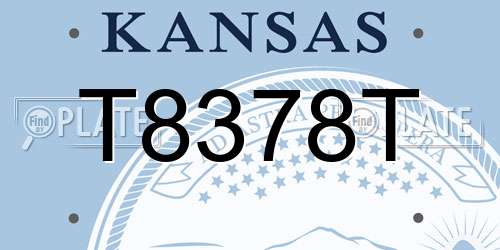 T8378T Kansas License Plate
