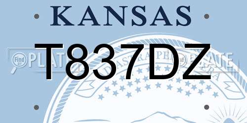 T837DZ Kansas License Plate