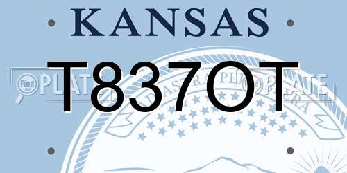 T837OT Kansas License Plate