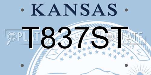 T837ST Kansas License Plate