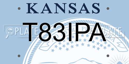 T83IPA Kansas License Plate