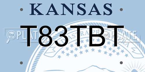 T83TBT Kansas License Plate