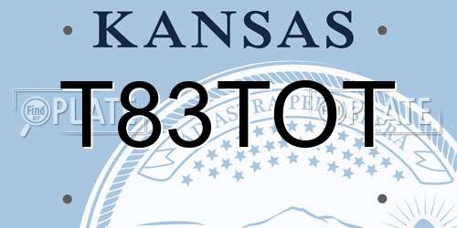T83TOT Kansas License Plate