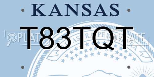 T83TQT Kansas License Plate