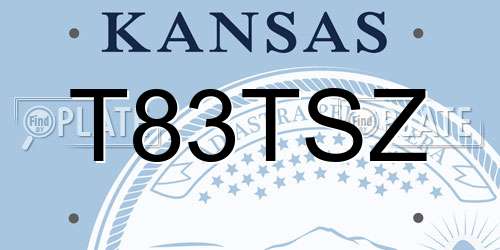 T83TSZ Kansas License Plate