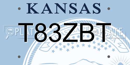 T83ZBT Kansas License Plate