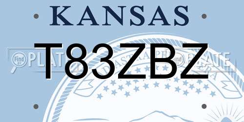 T83ZBZ Kansas License Plate
