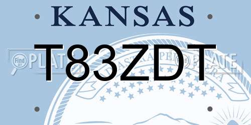 T83ZDT Kansas License Plate