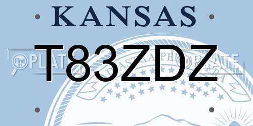 T83ZDZ Kansas License Plate