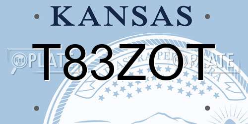 T83ZOT Kansas License Plate