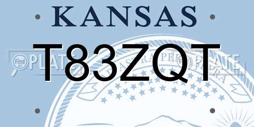 T83ZQT Kansas License Plate