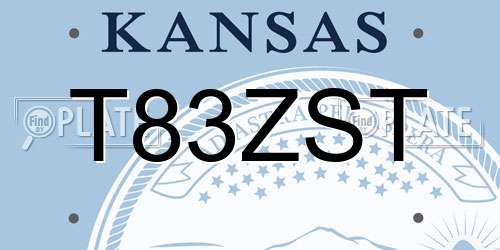 T83ZST Kansas License Plate