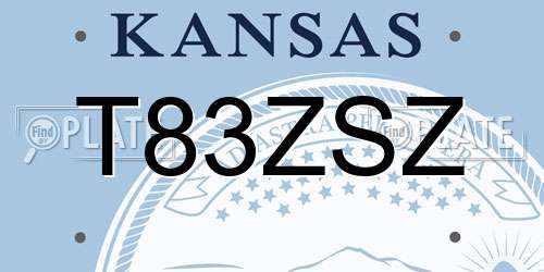 T83ZSZ Kansas License Plate