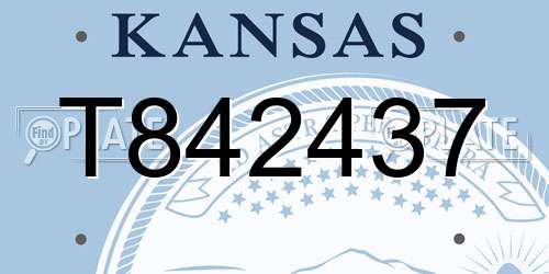T842437 Kansas License Plate
