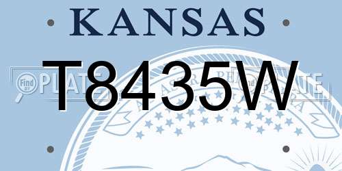 T8435W Kansas License Plate