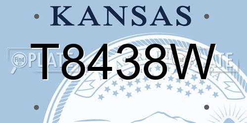 T8438W Kansas License Plate