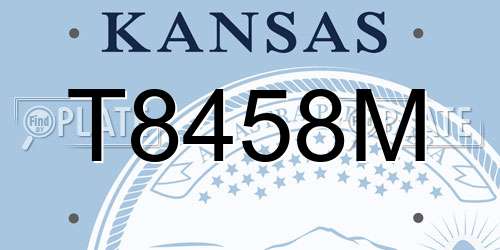 T8458M Kansas License Plate