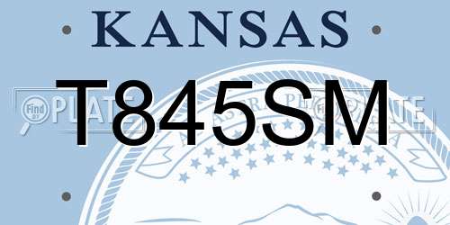 T845SM Kansas License Plate