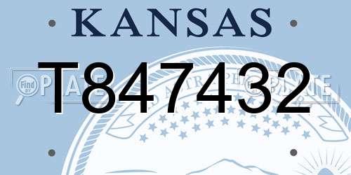 T847432 Kansas License Plate