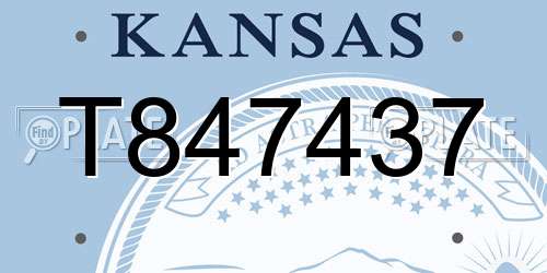 T847437 Kansas License Plate
