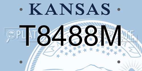 T8488M Kansas License Plate
