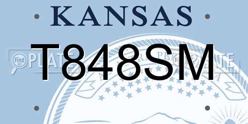 T848SM Kansas License Plate