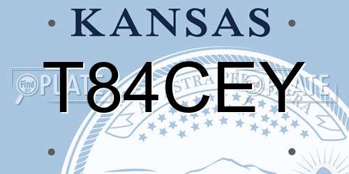 T84CEY Kansas License Plate