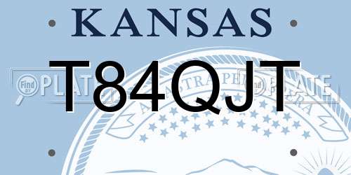 T84QJT Kansas License Plate