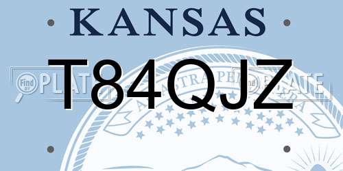 T84QJZ Kansas License Plate