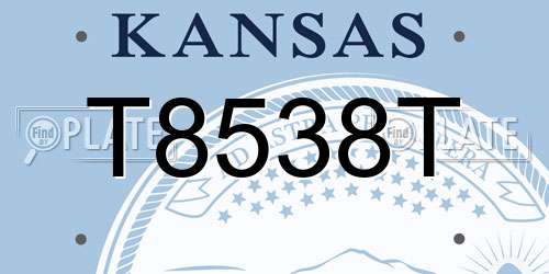 T8538T Kansas License Plate