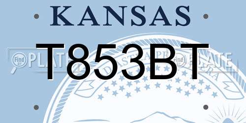T853BT Kansas License Plate