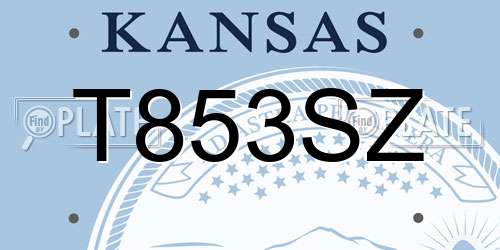 T853SZ Kansas License Plate