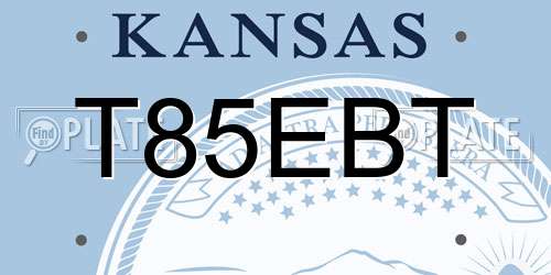 T85EBT Kansas License Plate