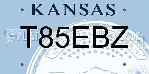 T85EBZ Kansas License Plate