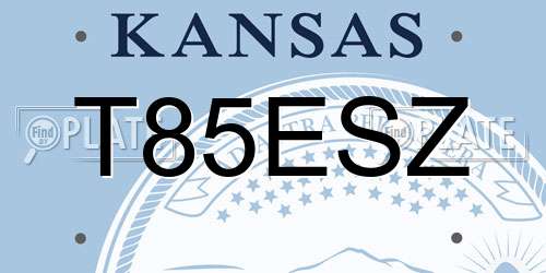 T85ESZ Kansas License Plate