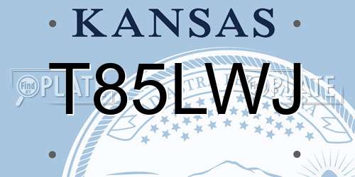 T85LWJ Kansas License Plate