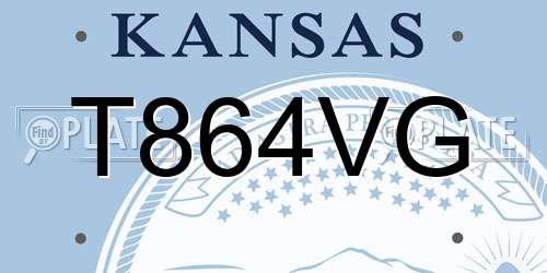 T864VG Kansas License Plate
